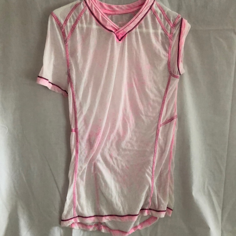 Thin pink and white Buckle Black Men’s shirt.